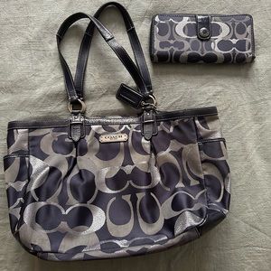 Coach monogram purse and matching wallet